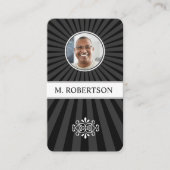 シンプルエレガントプロフェッショナル写真QRコード 名刺 (正面)