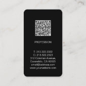 シンプルエレガントプロフェッショナル写真QRコード 名刺 (裏面)