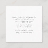 シンプルエレガントプロフェッショナル書道サービス スクエア名刺 (裏面)