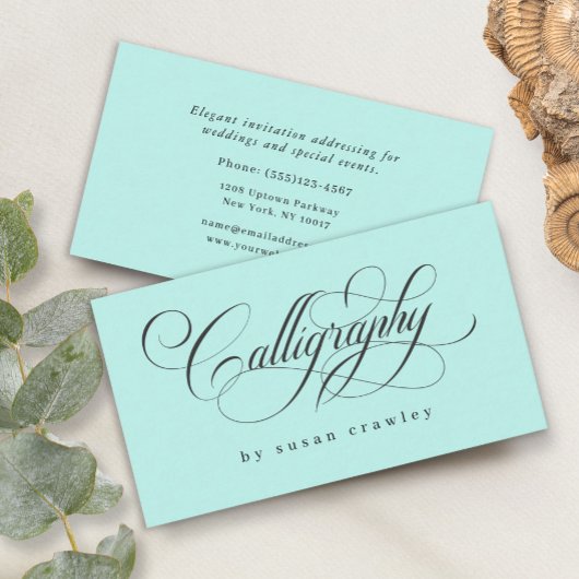 シンプルエレガントプロフェッショナル書道サービス 名刺