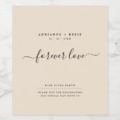 シンプルエレガントベージュとブラック結婚のワインラベル ワインラベル (シングルラベル)