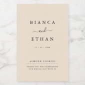 シンプルエレガントベージュとブラック結婚の食品ラベル フードラベル (シングルラベル)