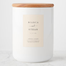 シンプルエレガントベージュとブラック結婚の食品ラベル