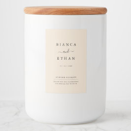 シンプルエレガントベージュとブラック結婚の食品ラベル フードラベル