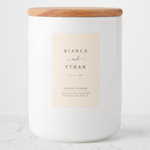 シンプルエレガントベージュとブラック結婚の食品ラベル フードラベル