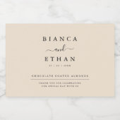 シンプルエレガントベージュとブラック結婚の食品ラベル フードラベル (シングルラベル)