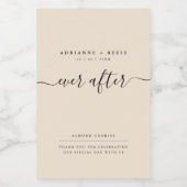 シンプルエレガントベージュとブラック結婚の食品ラベル フードラベル (シングルラベル)