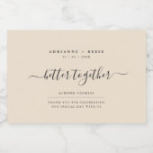 シンプルエレガントベージュとブラック結婚の食品ラベル フードラベル (シングルラベル)