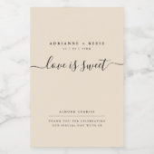 シンプルエレガントベージュとブラック結婚の食品ラベル フードラベル (シングルラベル)