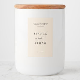 シンプルエレガントベージュとブラック結婚ズ フードラベル