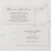 シンプルエレガントベージュモダンラッシュアフターケア 名刺 (正面/裏面)