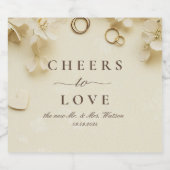 シンプルエレガントベ結婚イジ スパークリングワインラベル (シングルラベル)