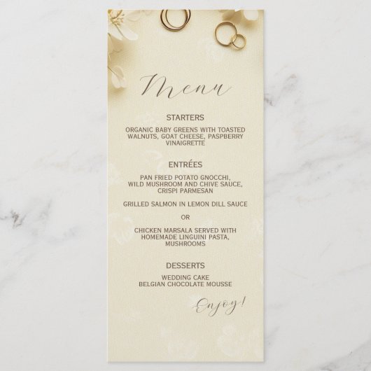 シンプルエレガントベ結婚イジ メニュー (正面)