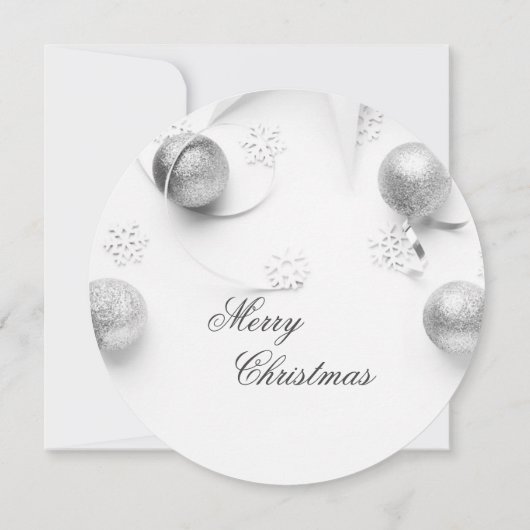 シンプルエレガントホワイトとシルバーのクリスマスパーティー 招待状 (裏面)