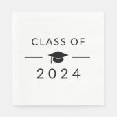 シンプルエレガントホワイトクラス2025卒業パーティー スタンダードランチョンナプキン (正面)