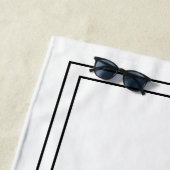 シンプルエレガントホワイトモノグラムビーチタオル ビーチタオル (インサイチュ)