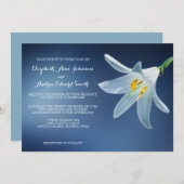 シンプルエレガントホワイトリリ結婚ス 招待状 (正面/裏面)