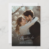 シンプルエレガントボダスペインの結婚の写真オーバーレイ 招待状 (正面)