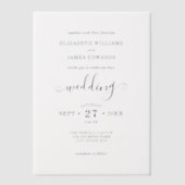 シンプルエレガントボヘ結婚ミアン ベラム紙招待状 (正面)