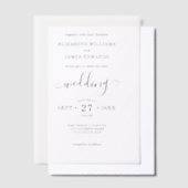 シンプルエレガントボヘ結婚ミアン ベラム紙招待状 (オフセット)