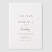 シンプルエレガントボホ素朴結婚ス ベラム紙招待状 (正面)