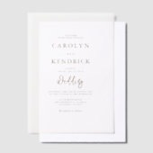 シンプルエレガントボホ素朴結婚ス ベラム紙招待状 (オフセット)