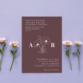 シンプルエレガントポピー花結婚式招待状 招待状