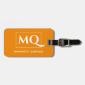 シンプルエレガントミカンとホワイトモノグラム ラゲッジタグ (正面横)