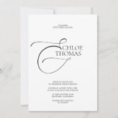 シンプルエレガントミニマクラシックリムの結婚 招待状 (正面)