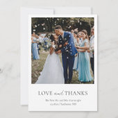 シンプルエレガントミニマクラシックルの写真結婚の サンキューカード (正面)