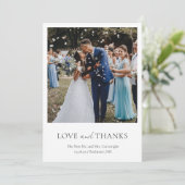 シンプルエレガントミニマクラシックルの写真結婚の サンキューカード (スタンド正面)