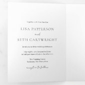 シンプルエレガントミニマクラシックルの写真結婚の 三つ折り招待状 (内部最初)