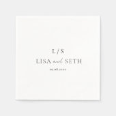 シンプルエレガントミニマクラシックルモノグラム結婚ズ スタンダードカクテルナプキン (正面)