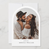 シンプルエレガントミニマスタイリッシュ結婚リストの写真 招待状 (裏面)