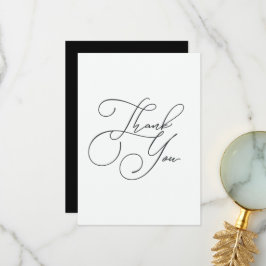 シンプルエレガントミニマリスト白黒 サンキューカード