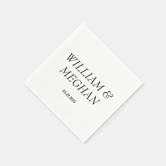 シンプルエレガントミニマリスト結婚ブラックスクリプト昼寝 スタンダードカクテルナプキン (角)
