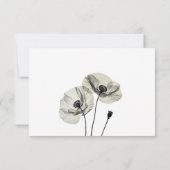 シンプルエレガントミニマリズム白黒ポピー 出欠カード (裏面)