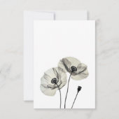 シンプルエレガントミニマリズム白黒ポピー 出欠カード (裏面)