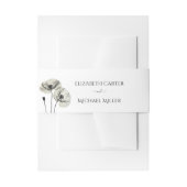 シンプルエレガントミニマリズム白黒ポピー 招待状ベリーバンド (正面例)