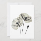 シンプルエレガントミニマリズム白黒ポピー 招待状 (裏面)