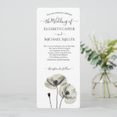 シンプルエレガントミニマリズム白黒ポピー 招待状 (スタンド正面)