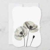 シンプルエレガントミニマリズム白黒ポピー 招待状 (裏面)