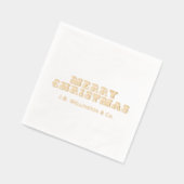 シンプルエレガントミニマルなメリークリスマス名#2 箔ナプキン (左)