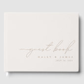 シンプルエレガントミニマルアイボリー結婚ズゲストブック ゲストブック (正面)