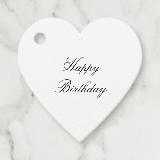 シンプルエレガントミニマルカスタムハッピーバースデー フェイバータグ (正面)