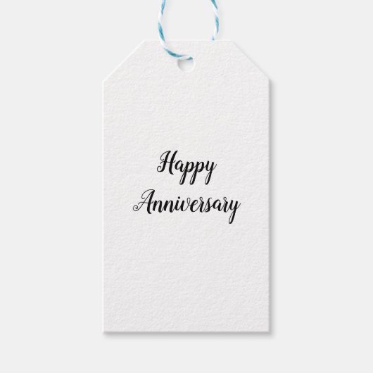 シンプルエレガントミニマルカスタム記念日 ギフトタグ (正面)