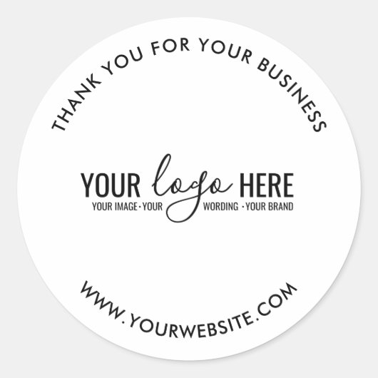 シンプルエレガントミニマルカスタムLogo Here Company ラウンドシール (正面)