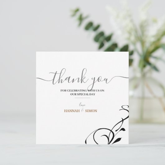 シンプルエレガントミニマルサンキューカード (スタンド正面)