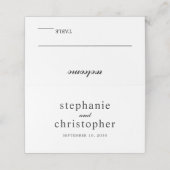 シンプルエレガントミニマルスクリプトの黒い名結婚前 プレイスカード (外部開封)