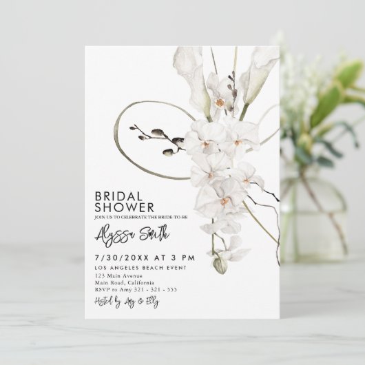 シンプルエレガントミニマルブライダルシャワー 招待状 (スタンド正面)